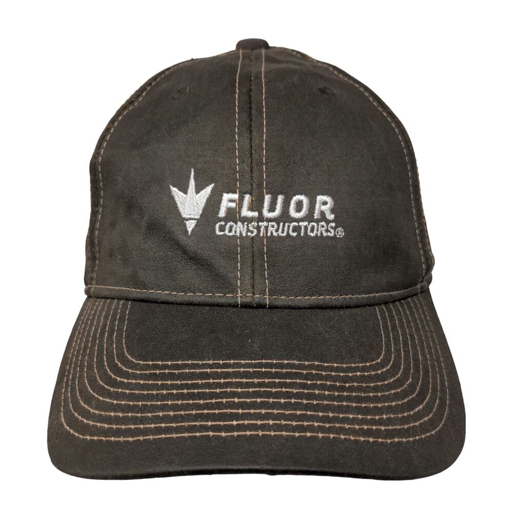 Fluor Strapback Hat Brown One Size Embroidered Full Fit Made in Canada